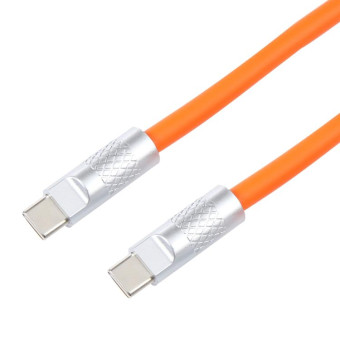Mech Series 120W USB-C / Type-C to USB-C / Type-C Metal Plug Silicone Fast Charging Data Cable, Length: 1.2m(Orange)
