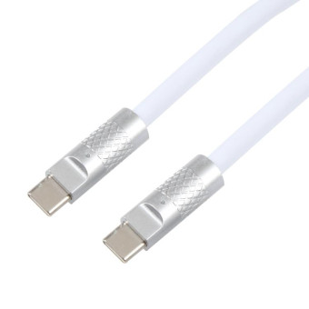 Mech Series 120W USB-C / Type-C to USB-C / Type-C Metal Plug Silicone Fast Charging Data Cable, Length: 1.2m(White)