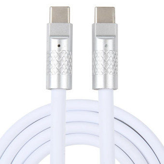 Mech Series 120W USB-C / Type-C to USB-C / Type-C Metal Plug Silicone Fast Charging Data Cable, Length: 1.2m(White)