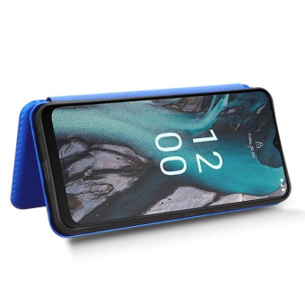 For Nokia C22 Carbon Fiber Texture Flip Leather Phone Case(Blue)