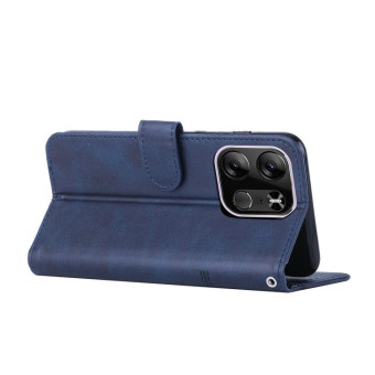 For Tecno Pop 7 Pro Stitching Calf Texture Buckle Leather Phone Case(Blue)