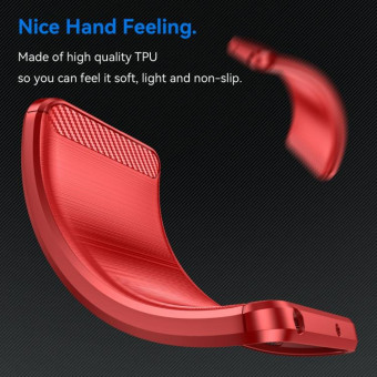 For Nokia C12 Pro Brushed Texture Carbon Fiber TPU Phone Case(Red)