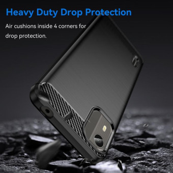 For Nokia C12 Plus Brushed Texture Carbon Fiber TPU Phone Case(Black)
