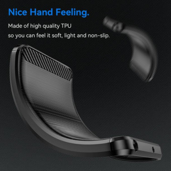 For Nokia C12 Plus Brushed Texture Carbon Fiber TPU Phone Case(Black)