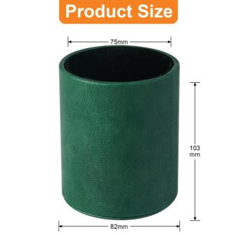PU Leather Tool Storage Box Desktop Pen Holder(Dark Green)