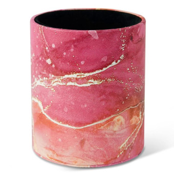PU Leather Tool Storage Box Desktop Pen Holder(Red Marble)