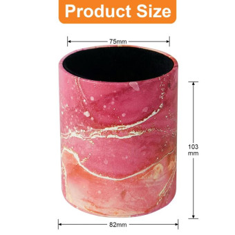 PU Leather Tool Storage Box Desktop Pen Holder(Red Marble)