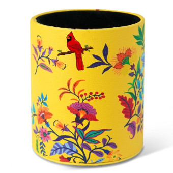 PU Leather Tool Storage Box Desktop Pen Holder(Birdsong)