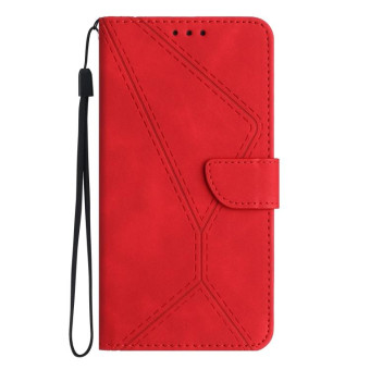 For ZTE Libero 5G II Stitching Embossed Leather Phone Case(Red)