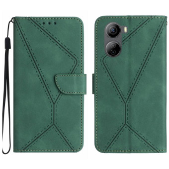 For ZTE Libero 5G IV Stitching Embossed Leather Phone Case(Green)