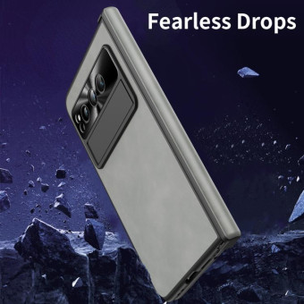 For Google Pixel Fold Napa Texture All-inclusive Phone Case(White)