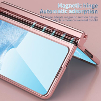 For Google Pixel Fold Integrated Electroplating PC Folding Phone Case(Pink)