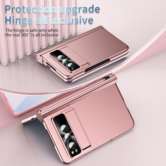 For Google Pixel Fold Integrated Electroplating PC Folding Phone Case(Pink)