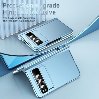 For Google Pixel Fold Integrated Electroplating PC Folding Phone Case(Blue)