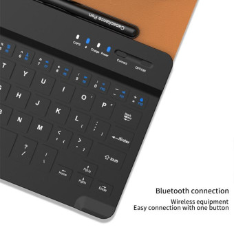 For Samsung Galaxy Z Fold5 GKK Gear Adjustment Bluetooth Keyboard + Pen + Mouse + Case Set(Black)