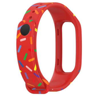 For OPPO Band Sports Rainbow Dots Silicone Watch Band(Red)