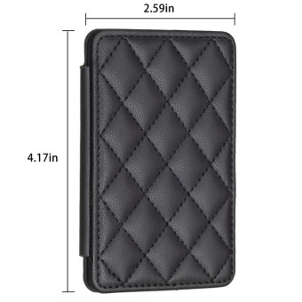 BFK05 Rhombus Pattern Card Bag Mobile Phone Back Sticker(Black)