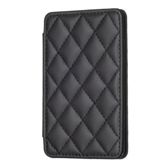 BFK05 Rhombus Pattern Card Bag Mobile Phone Back Sticker(Black)