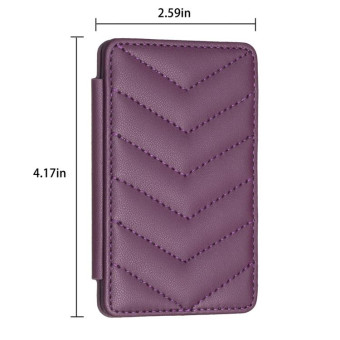 BFK02 Wave Pattern Card Bag Mobile Phone Back Sticker(Dark Purple)