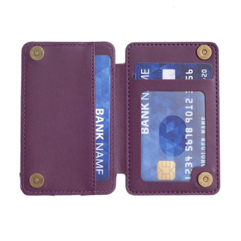 BFK02 Wave Pattern Card Bag Mobile Phone Back Sticker(Dark Purple)