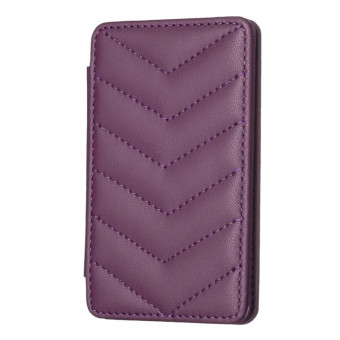 BFK02 Wave Pattern Card Bag Mobile Phone Back Sticker(Dark Purple)