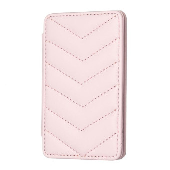BFK02 Wave Pattern Card Bag Mobile Phone Back Sticker(Pink)