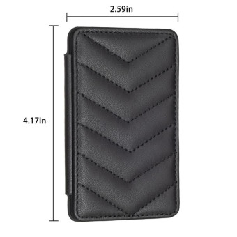 BFK02 Wave Pattern Card Bag Mobile Phone Back Sticker(Black)
