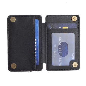 BFK02 Wave Pattern Card Bag Mobile Phone Back Sticker(Black)