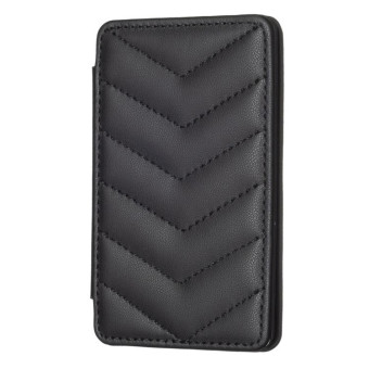 BFK02 Wave Pattern Card Bag Mobile Phone Back Sticker(Black)