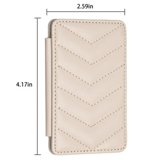 BFK02 Wave Pattern Card Bag Mobile Phone Back Sticker(Beige)