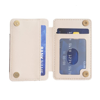 BFK02 Wave Pattern Card Bag Mobile Phone Back Sticker(Beige)