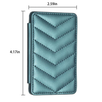 BFK02 Wave Pattern Card Bag Mobile Phone Back Sticker(Green)