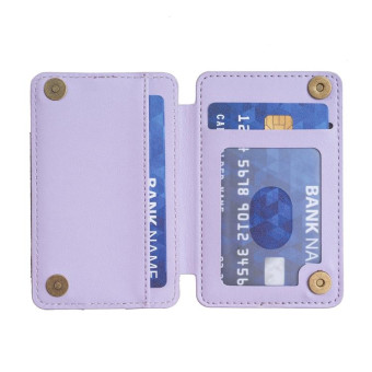 BFK02 Wave Pattern Card Bag Mobile Phone Back Sticker(Purple)