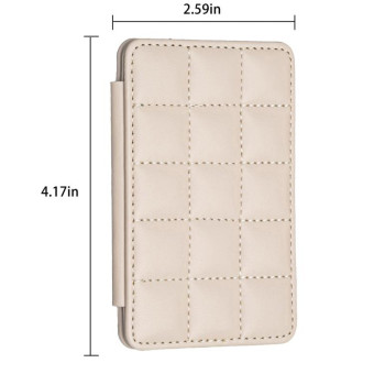 BFK01 Grid Pattern Card Bag Mobile Phone Back Sticker(Beige)