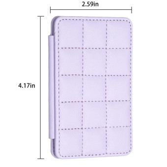 BFK01 Grid Pattern Card Bag Mobile Phone Back Sticker(Purple)