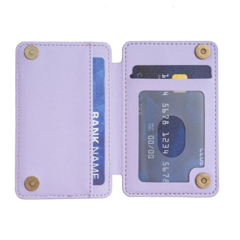 BFK01 Grid Pattern Card Bag Mobile Phone Back Sticker(Purple)