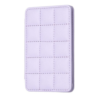 BFK01 Grid Pattern Card Bag Mobile Phone Back Sticker(Purple)