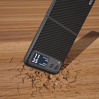For Motorola Razr 40 ABELL Carbon Fiber Protective Phone Case(Black)