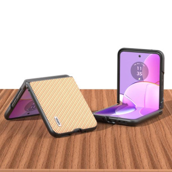 For Motorola Razr 40 ABELL Carbon Fiber Protective Phone Case(Gold)