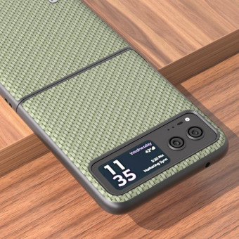 For Motorola Razr 40 ABELL Carbon Fiber Protective Phone Case(Green)