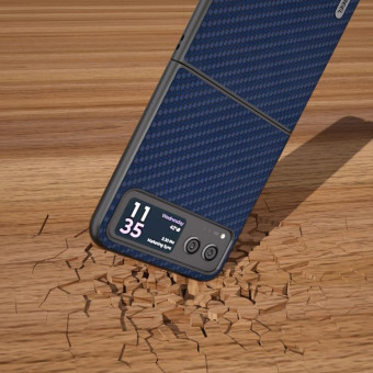 For Motorola Razr 40 ABELL Carbon Fiber Protective Phone Case(Dark Blue)