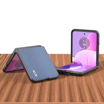 For Motorola Razr 40 ABELL Carbon Fiber Protective Phone Case(Sky Blue)