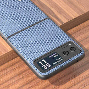 For Motorola Razr 40 ABELL Carbon Fiber Protective Phone Case(Sky Blue)