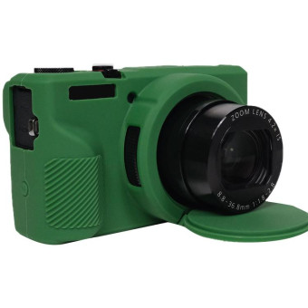 For Canon PowerShot G7 X Mark III / G7X3 Soft Silicone Protective Case with Lens Cover(Green)