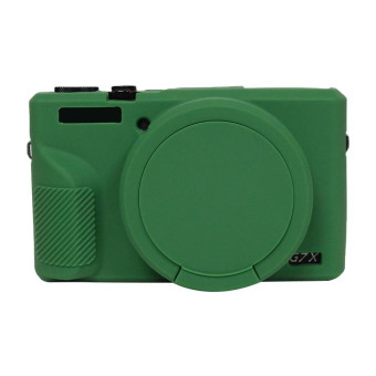 For Canon PowerShot G7 X Mark III / G7X3 Soft Silicone Protective Case with Lens Cover(Green)