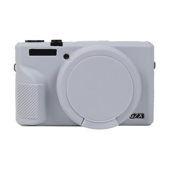 For Canon PowerShot G7 X Mark III / G7X3 Soft Silicone Protective Case with Lens Cover(Grey)