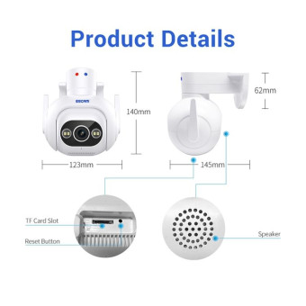 ESCAM PT304 HD 4MP Humanoid Detection Tracking WiFi Connection Sound Alarm Intelligent Night Vision H.265 Camera(EU Plug)