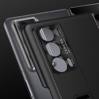 For Honor Magic V2 GKK Integrated Ultra-thin Folding Phone Case with Stand(Black)