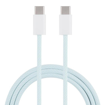 1m USB-C / Type-C to Type-C Macaron Braided Charging Cable(Blue)