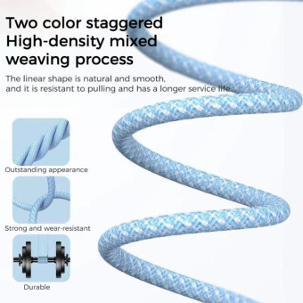1m USB-C / Type-C to Type-C Macaron Braided Charging Cable(Pink)